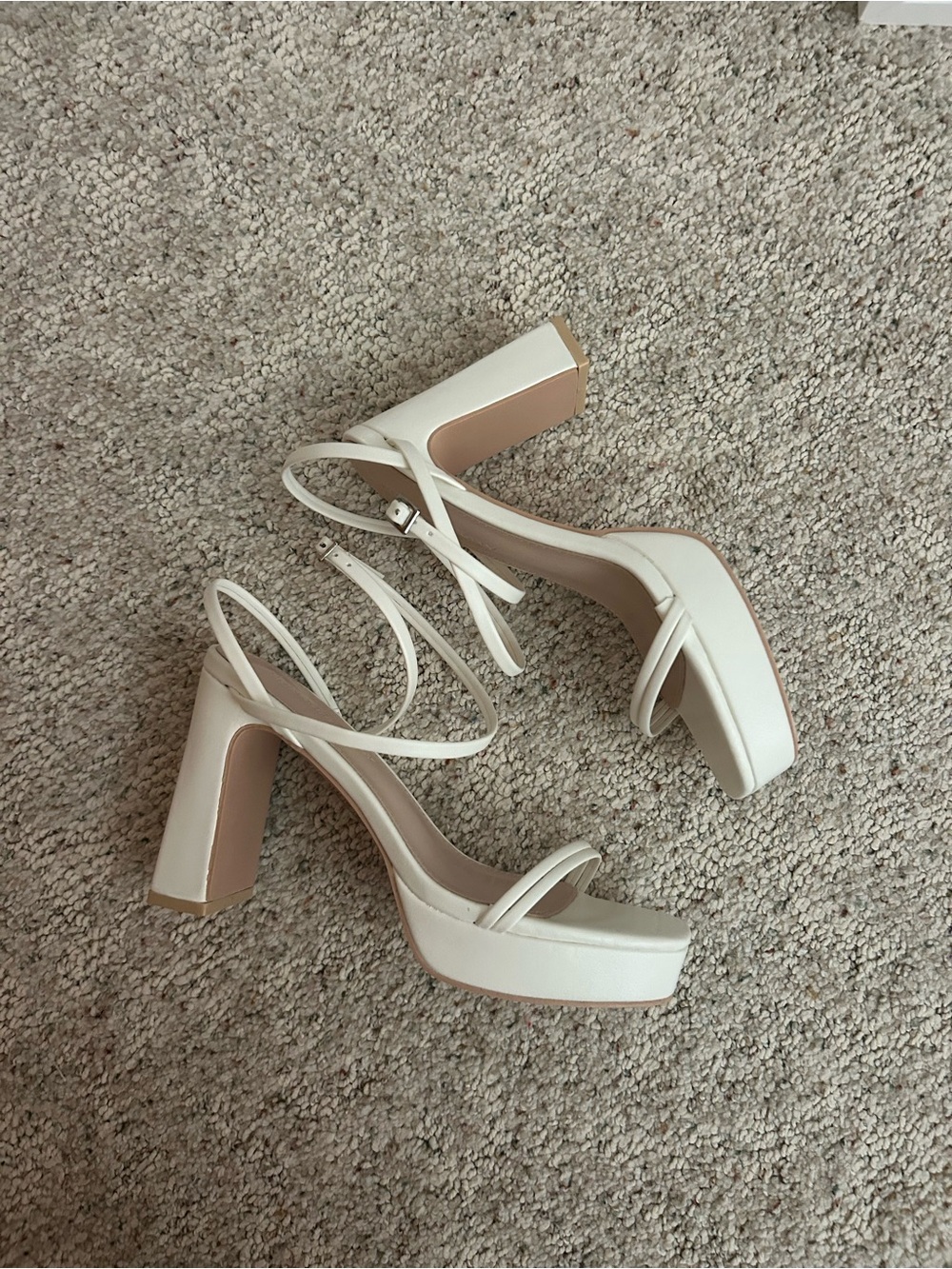 Princess Polly White Strappy Block Heel Sandals - Picture 2 of 4